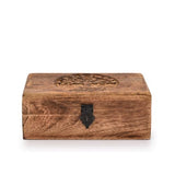 Samhita Handmade Mango Wood Tree of Life Engraving Beautifully Keepsake Box Jewellery Organiser Unique Gift Ideas for Men & Women (Flame Work Finish) Samhita