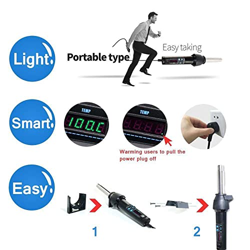 Heat-Gun-Vinyl-Heat-Shrink Rework Station iHGun-1 650W Accuracy Air Force and Temperature Adjustable LED Display - WoodArtSupply