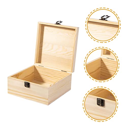 FUNOMOCYA Box Jewelry Organizer Tray Decorative Case Ornament Container Wood Desktop Organizer Tea Bag Container Unfinished Unpainted Chest Treasure FUNOMOCYA