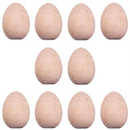 Totority Unfinished Easter Eggs Educational Blank Easter Egg, Unfinished Wood Egg Ornament 10Pack Fake Easter DIY Wooden Egg Adornments Drawing Egg - WoodArtSupply