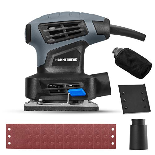 Hammerhead 2.0-Amp 1/4 Sheet Palm Sander with 12pcs Sandpaper– HAPS020 - WoodArtSupply