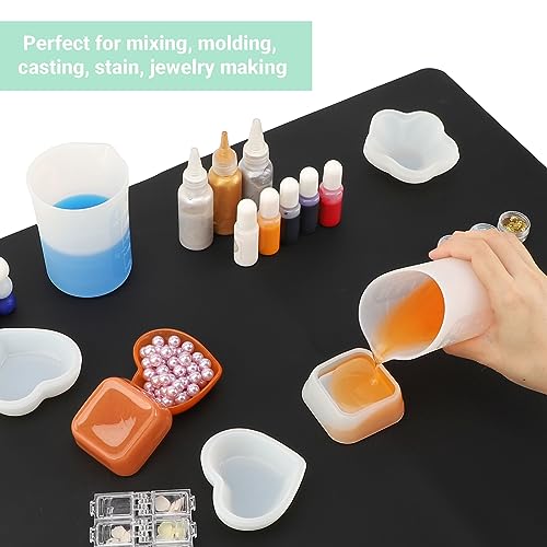 250ml Silicone Measuring Cups, Gartful 4 PCS Large Nonstick Reusable Silicone Mixing Cups Durable Easy Clean for Epoxy Resin, Casting Molds, Stain - WoodArtSupply