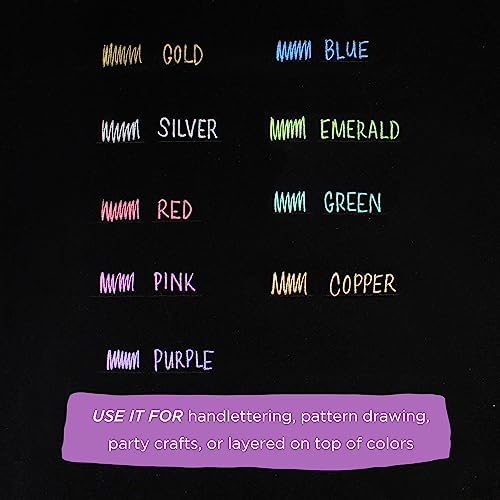 SAKURA Gelly Roll Metallic Gel Pens - Pens for Scrapbook, Journals, or Drawing - Colored Metallic Ink - Medium Line - 10 Pack SAKURA