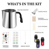 SAEUYVB Candle Making Kit, Full Set - Soy Wax, Candle Wick, Stirring Spoon, 4.4 oz Candle Jar & More - DIY Starter Scented Candles Making Kit SAEUYVB