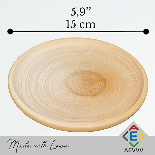 Set of 4 Wooden Craft Plates - DIY Handmade Home Decor - Wood Painting Kit, Unfinished Wood Dishes for Crafting - Wood Craft Plates - Unfinished Wood