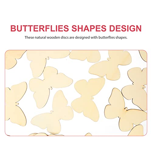 TINKSKY 50pcs Wooden Butterfly Shapes Craft Blank, Natural Unfinished Cutout Shape Wooden Butterfly, Christmas, Wedding, Guestbook, Decoupage Family TINKSKY