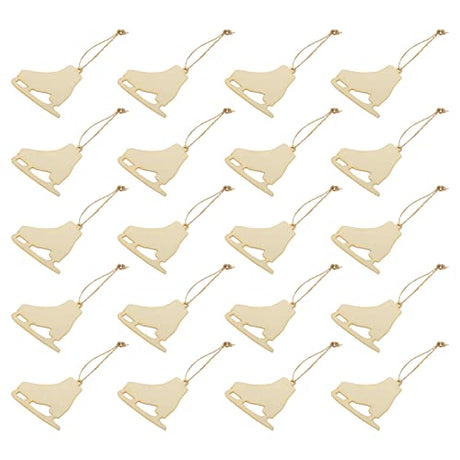 MILISTEN 20 Sets Wooden Christmas Ice Skates Cutouts, Unfinished Wood Boots Cutouts, Boots Shaped Ornaments for DIY Blank Slices to Paint and Milisten