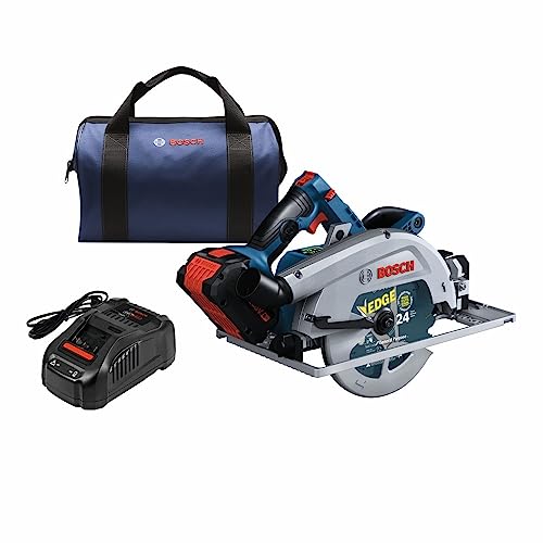 BOSCH GKS18V-25GCB14 PROFACTOR™ 18V Connected-Ready 7-1/4 In. Circular Saw Kit with Track Compatibility and (1) CORE18V® 8 Ah High Power Battery - WoodArtSupply