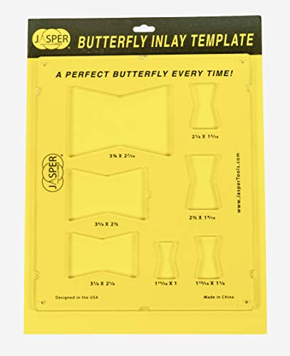 Jasper 100 | 7 in 1 Butterfly Key Inlay Router Jig Woodworking Template | Decorative Bow Tie Stencils Wood Carving Tool | Rout Both Inlay Keys & Jasper Tools