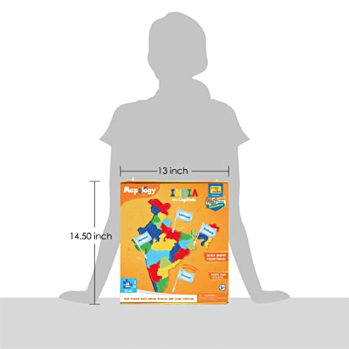 Imagimake Mapology India Map Puzzles - Includes State Capitals - Geography for Kids - Learning & Educational Toys for Kids 5-7 - Gift for 5, 6, 7, 8 Imagimake
