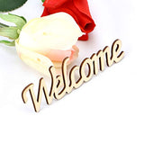 BESPORTBLE Word Welcome Cutout Unfinished Wood Welcome Sign Front Door Plaque Hanger Decor For Home Farmhouse BESPORTBLE