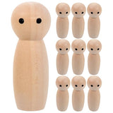 Tofficu Wooden Peg Dolls Unfinished Peg People Doll Bodies Unpainted Wood Figures Angel Peg Dolls for DIY Painting Decoration Assorted Wooden People Tofficu
