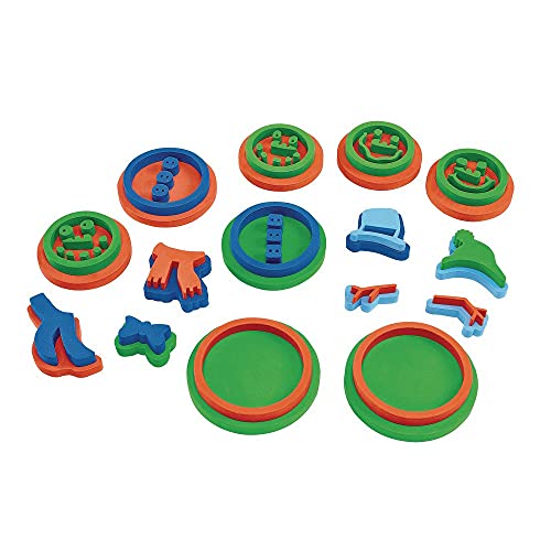 Colorations Snowman Stamper Kit, 15 Stamps, EVA Foam, Durable, Washable, Arts and Crafts, for Kids, Winter, Christmas, Holidays, Classroom, Craft Colorations