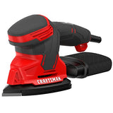 CRAFTSMAN Detail Sander, Corded Mouse Sander for Woodworking, Includes 2 Attachments, Sandpaper Sheets and Dust Bag (CMEW210) Craftsman