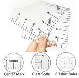 Tshirt Ruler Teflon Sheets Heat Tape,3 Teflon Sheets for Heat Press,8 Tshirt Ruler Guide for Vinyl Alignment,1 Heat Resistant Tape CFTfabMS