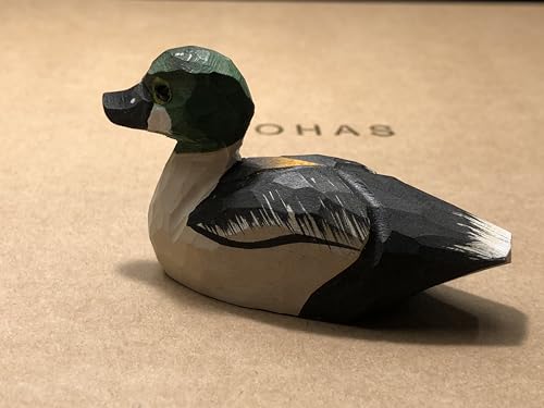 Selsela Goldeneye Mini Wood Duck Figurine Statue Carving Decoration Decoy Sculpture Small Animals - WoodArtSupply