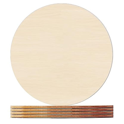 HILELIFE Wood Rounds for Crafts 10 Inch - 5 Pack Wood Round, Unfinished Wood Circles for Crafts, Round Wooden Discs, Circle Wood Sign Blank