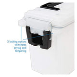 Logix 12535 Stackable Craft Storage Box with Handle, Locking Art Supply , Plastic Containers with Lids, Craft Organizer , Frost Logix