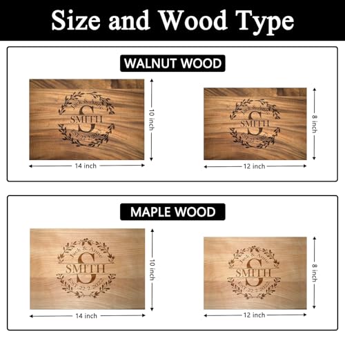 Custom Cutting Boards, Personalized Engraved Cutting Boards, Maple/Walnut Cutting Boards Customized, are Personalized Gifts, Wedding, Birthday, WoodArtSupply