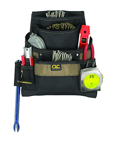 Custom Leathercraft 1620 Tool Bag, 11 Pockets, Steel Hammer Loop , Blue - WoodArtSupply