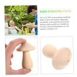 Yardwe 10pcs Wooden Mushroom Paint on peg Doll Wooden peg Mini Mushroom Model Centerpiece Table Decorations Wood Mushroom Figures Unfinished Wood Yardwe