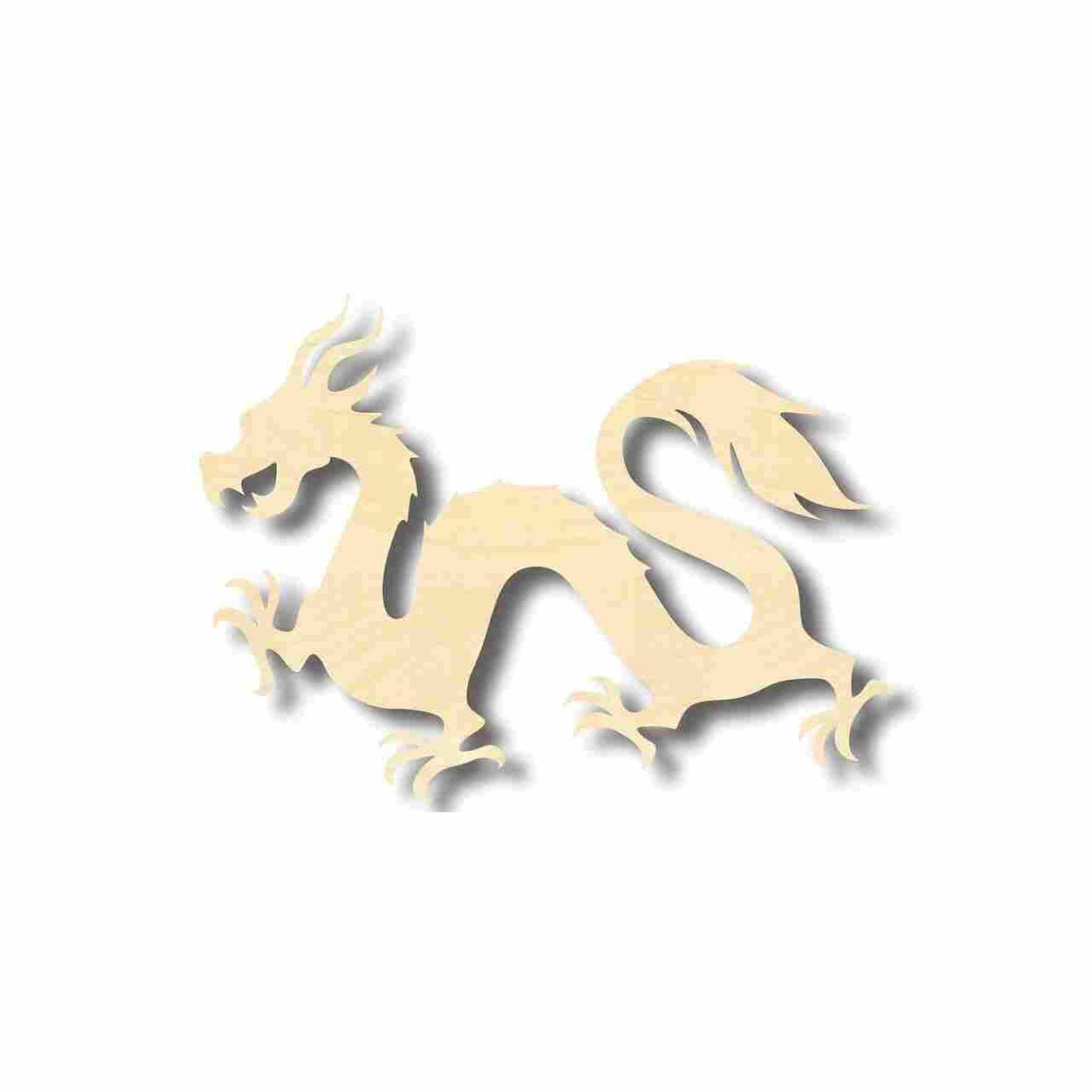 Unfinished Wood Chinese Dragon Shape - Craft - up to 24" DIY 10" / 1/2" 24 Hour Crafts