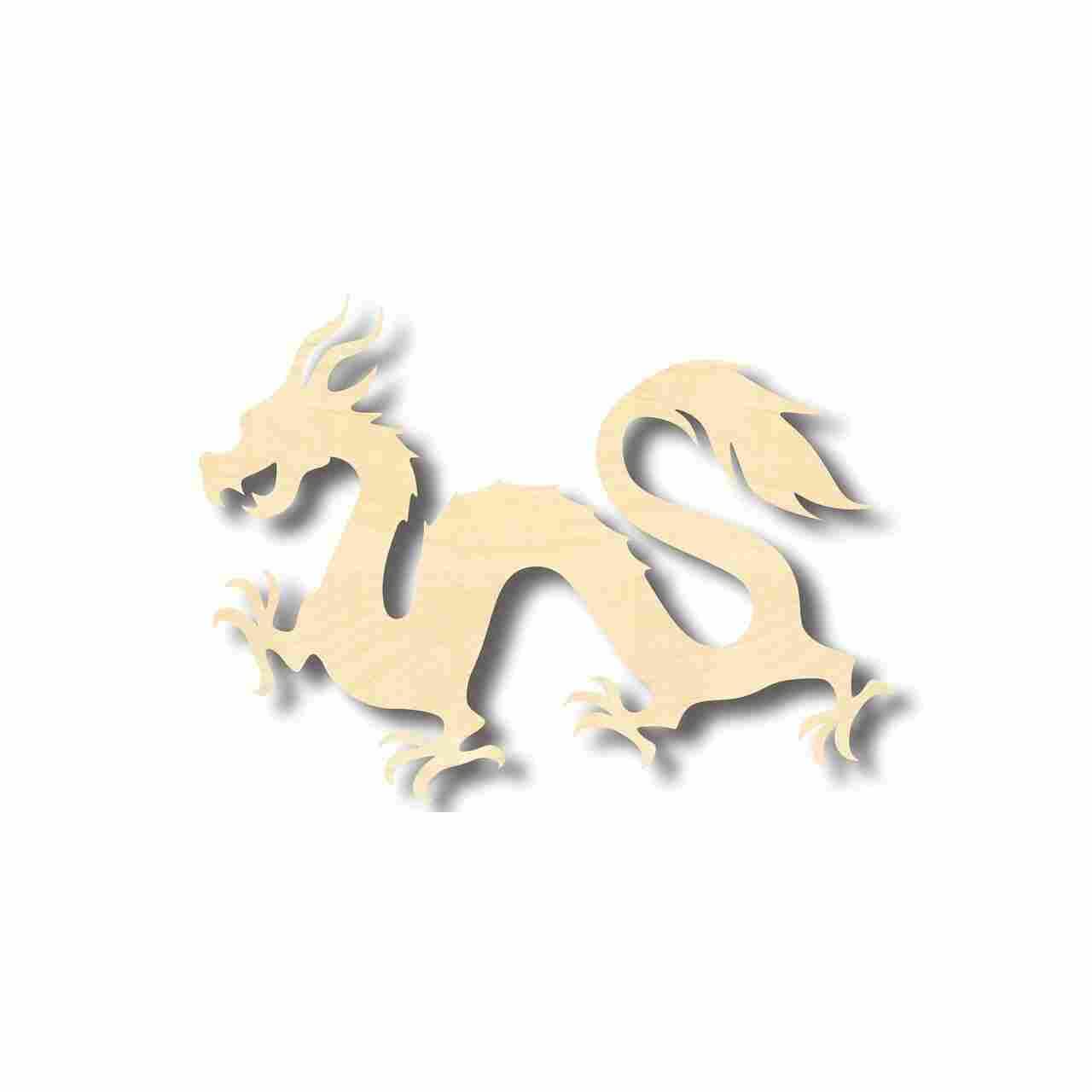 Unfinished Wood Chinese Dragon Shape - Craft - up to 24" DIY 5" / 1/8" 24 Hour Crafts