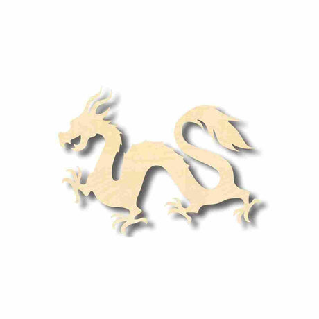 Unfinished Wood Chinese Dragon Shape - Craft - up to 24" DIY 5" / 1/8" 24 Hour Crafts