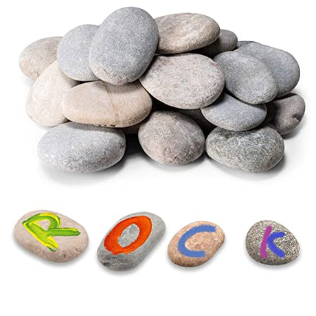LANIAKEA 20 Pcs River Rocks for Painting, 3-5 Inch River Rocks Caft Rocks for Arts Multi-Color Painting Rocks for Kids Project, Crafts and Home LANIAKEA