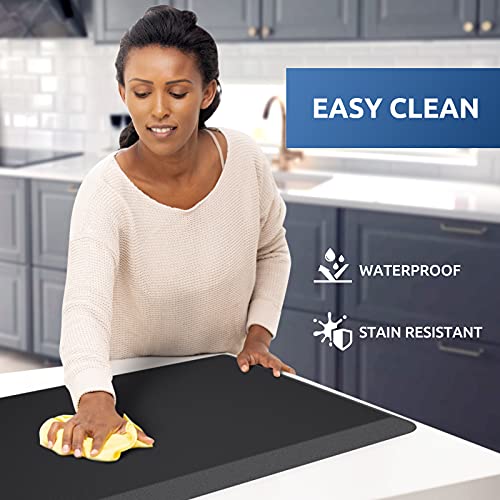 KitchenClouds Kitchen Mat Cushioned Anti Fatigue Rug 17.3"x28" Waterproof, Non Slip, Standing and Comfort Desk/Floor Mats for House Sink Office KitchenClouds