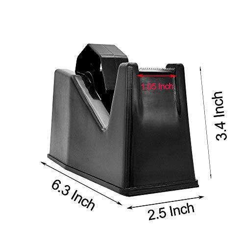 Tape Dispenser, Heat Press Tape Dispenser, Desk Heat Tape Dispenser 6.3 x 2.5 x 3.4 Inch, Holder Fits 1" and 3" Core (Black) AWEI AZHI