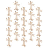 PRETYZOOM 60 pcs Holiday Decorations Wood Jesus Cross Wood Crosses for Crafts Unfinished Cutout Remembrance Ornament Tabletop Cross Holy Cross Table PRETYZOOM