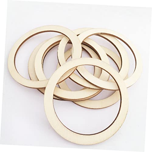 TEHAUX 100pcs Scrapbooking Embellishments Unfinished Wood Circles Wreath Frame Wood Blanks Ring Wooden Linking Rings Charms Unfinished Wood DIY Craft TEHAUX