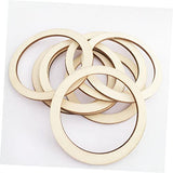 TEHAUX 100pcs Scrapbooking Embellishments Unfinished Wood Circles Wreath Frame Wood Blanks Ring Wooden Linking Rings Charms Unfinished Wood DIY Craft TEHAUX