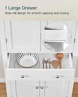 usikey 72” Kitchen Pantry Cabinet, Tall Storage Cabinet with 4 Doors and 1 Drawer, Freestanding Cupboard with 6 Hanging Shelves and Adjustable usikey