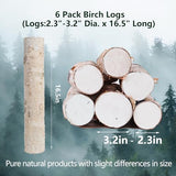 6 Pack Birch Logs Decorative Birch Branches Natural Birch Log for Decoration,Crafts,DIY, Fireplace Decor Firewood(Birch Logs:2.3"-3.2" Dia. x OriCre