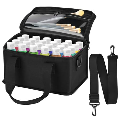 Acrylic Paint Organizer Paint Holder Bag with Handle and Shoulder Strap for Craft Hobby Paint Storage, Acrylic Paint Storage Craft Paint Storage, - WoodArtSupply