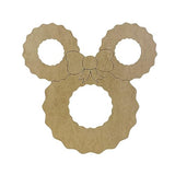 Mouse Ears Christmas Wreath, Christmas Shapes, Unfinished Wood Cutout, Paint by Line Build-A-Cross