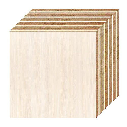 DIYDEC 18 Pack Basswood Sheets 6X 6 x 1/16 Inch Thin Plywood Wood Sheets Unfinished Wood Squares Boards Balsa Wood Sheets for Crafts Architectural