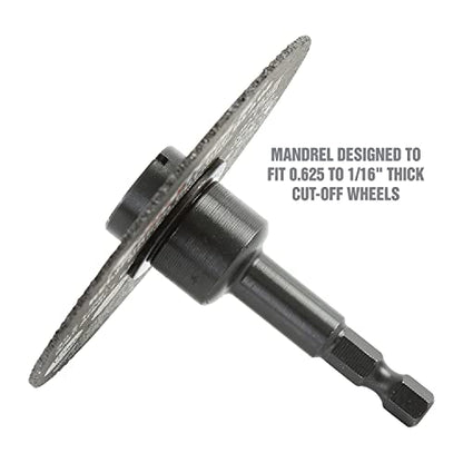 OEMTOOLS 26528 10 Piece Cut Off Wheel Set with Mandrel, Cutoff Wheel Mandrel Set, Premium Metal Cutting Wheels w/ 3/8" Arbors, Die Grinder Cut Off - WoodArtSupply