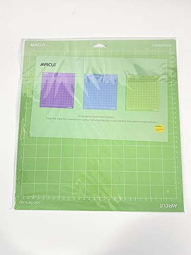 AIRCUT Light Grip Cutting mat for Cricut Maker/Explore Air 2/Air/One(12x12  Inch, 3 Mats) Light Adhesive Sticky Blue Quilting Cricket Cutting Mats