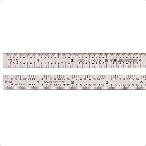 WeldingStop 6 in Machinist Ruler Scale 5R 10ths 1/100 1/32 1/64 Graduation Flexible Decimal Inch Steel Rule - WoodArtSupply