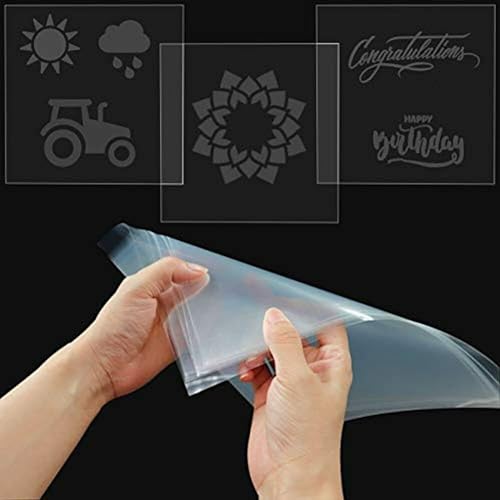 16 Packs of 12x12in 6mil Clear Mylar Stencil Sheets - DIY Blank Stencil Templates for Cricut Cutters, Laser Cutting, and More - Easy to Cut Your Own Stencils
