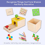 Montessori Box Toys Toddler Play Kit Coin Box, Carrot Harvest Game and Matchstick Color Drop Game (4-for-1) Adena Montessori