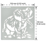 Aleks Melnyk No.478 Metal Stencil, Elephant Mammal Animal, Safari Animal, Small Stencil, 1 PC, Template for Wood Burning, Engraving, Crafting, Aleks Melnyk