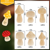 48-Piece Wooden Mushroom Set, 6 Different Sizes and Cute Shapes Unfinished Wooden Mushrooms Perfect for Art Project Crafting and Fairy Themed Spring Ioffersuper