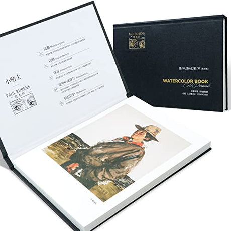 Paul Rubens Watercolor Block, High Absorption, Artist Quality Cold Pressed Watercolor Sketchbook, 100% Cotton 140 lb (300gsm) Sized 7.87x5.43'' for Arrtx