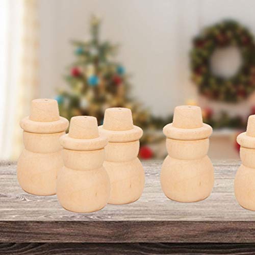 SEWACC 20 Pcs Unfinished Wood Christmas Tree Snowman Blank Wooden Peg Dolls Christmas Decor Christmas Ornaments for Arts and Crafts Projects SEWACC