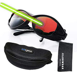 Laser Safety Goggles 532nm OD 6+ Professional 180nm-532nm Wavelength Violet/Blue/Green Laser Protective Glasses for 405nm, 445nm, 450nm,473nm 532nm JILERWEAR