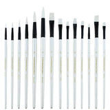 Transon 14pcs Art Painting Brush Set for Acrylic, Watercolor, Gouache, Oil and Hobby Painting White Color TRANSON